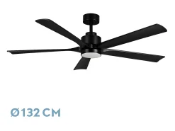 Ventilador Dc Cairo Negro Led Integrado Con 3 Posiciones