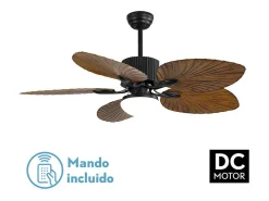 Ventilador Dc Colla Negro 5 Aspas Led Memoria De Color