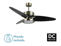 Ventilador Dc Cross Cuero Led Control Remoto Y Temporizador