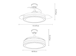 Ventilador Dc Esparta S Blanco Led Cct Con Memoria De Color