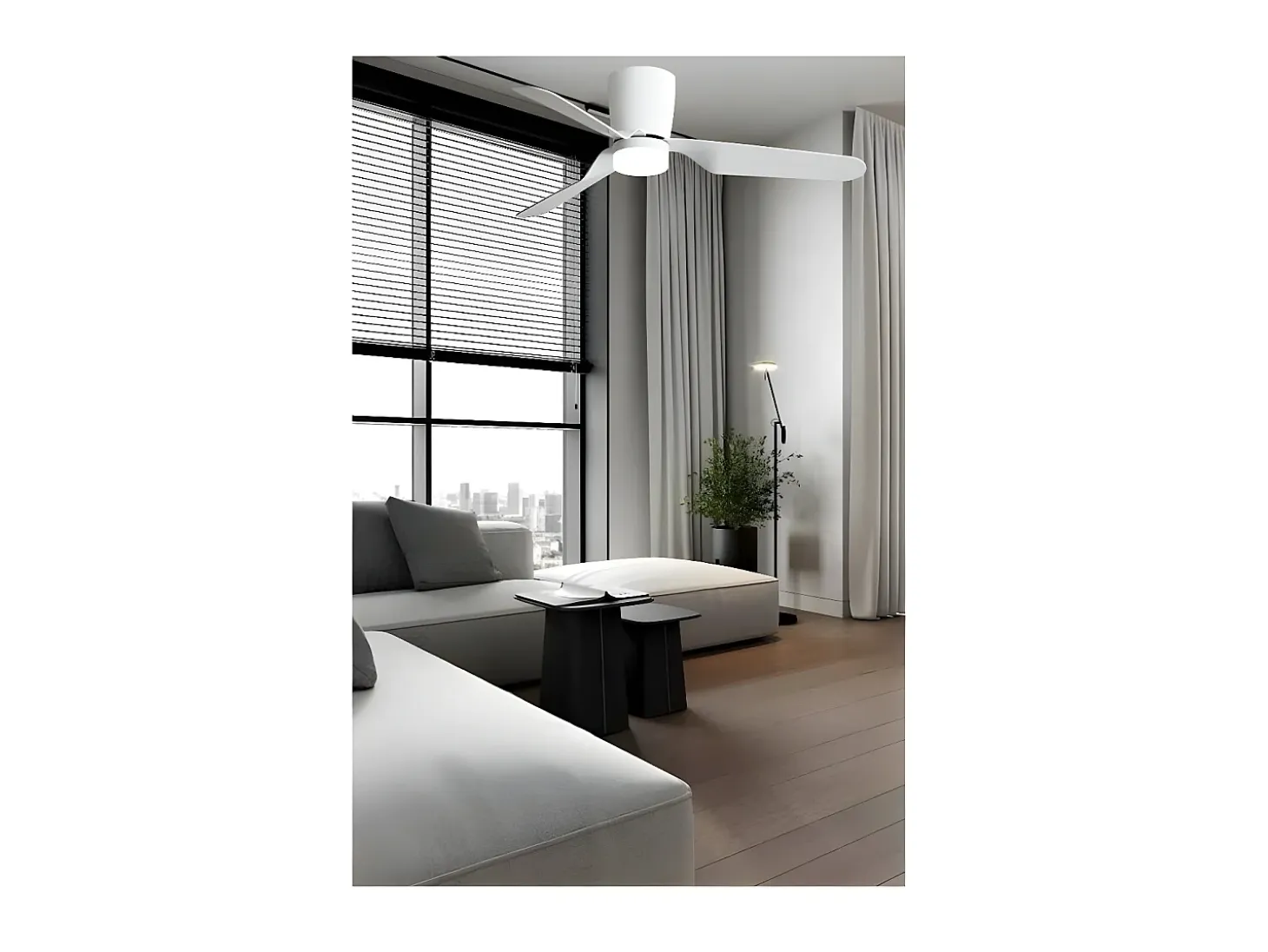 Ventilador Dc Kochi Blanco Led 3 Temperaturas Y Memoria De Color