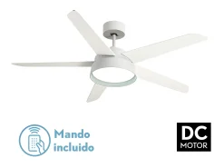 Ventilador Dc Lebeche Blanco Led 3 Temperaturas Control Remoto