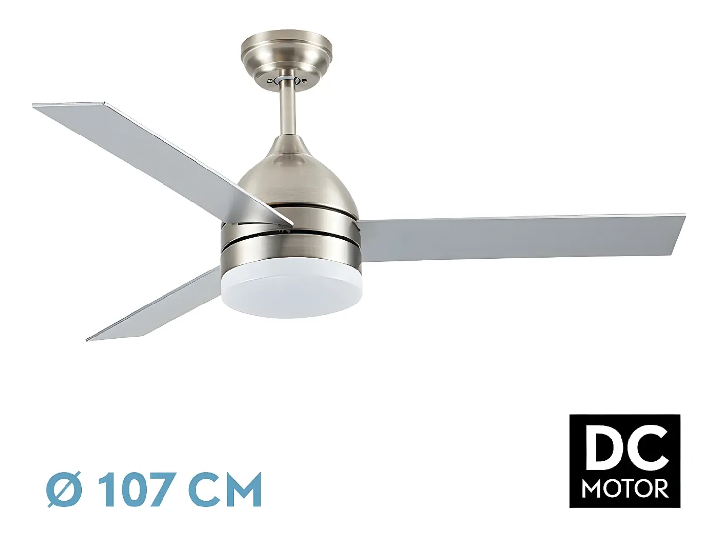 Ventilador Dc Legio Niquel Temperatura Regulable Mando Distancia