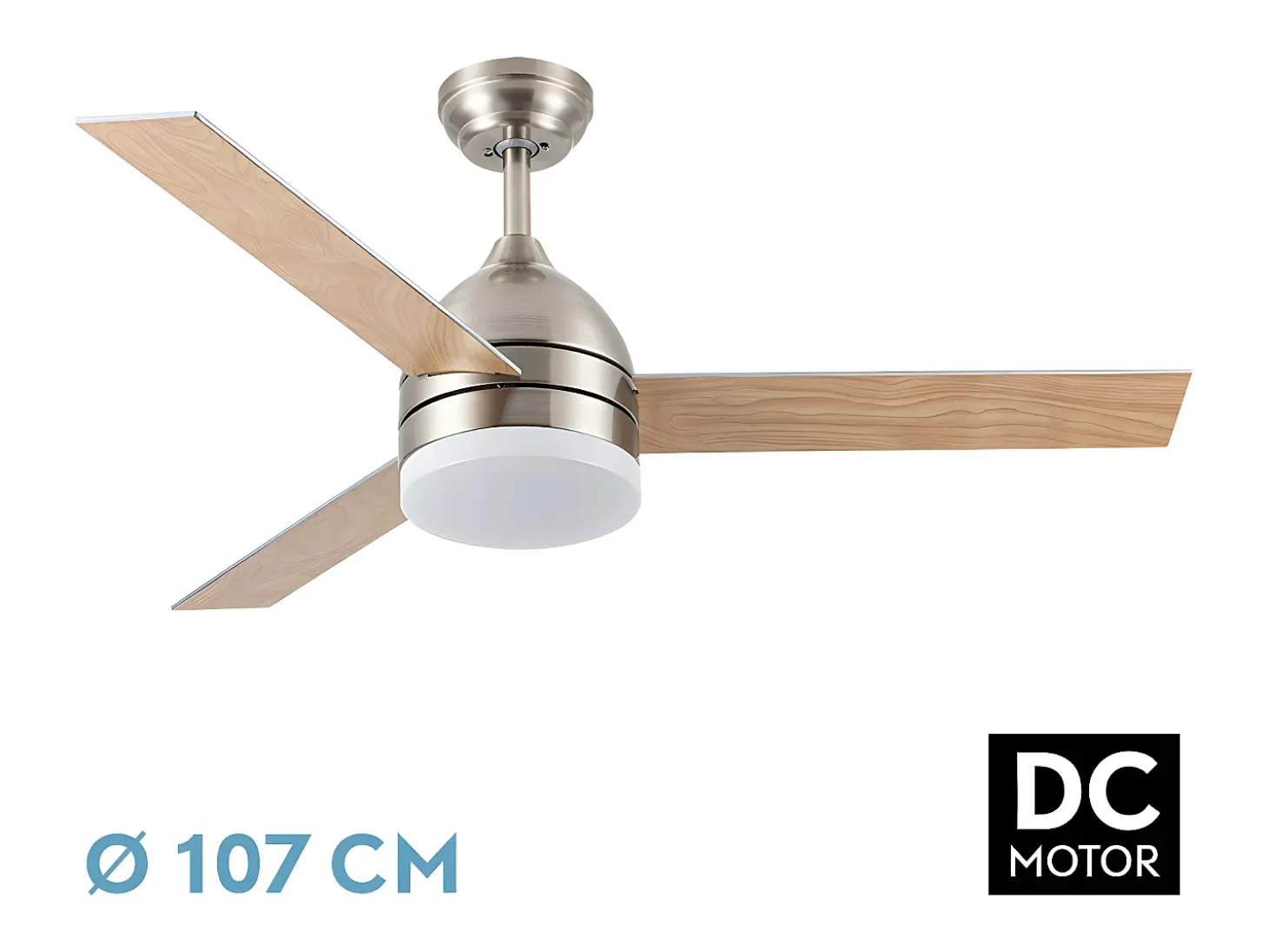 Ventilador Dc Legio Niquel Temperatura Regulable Mando Distancia