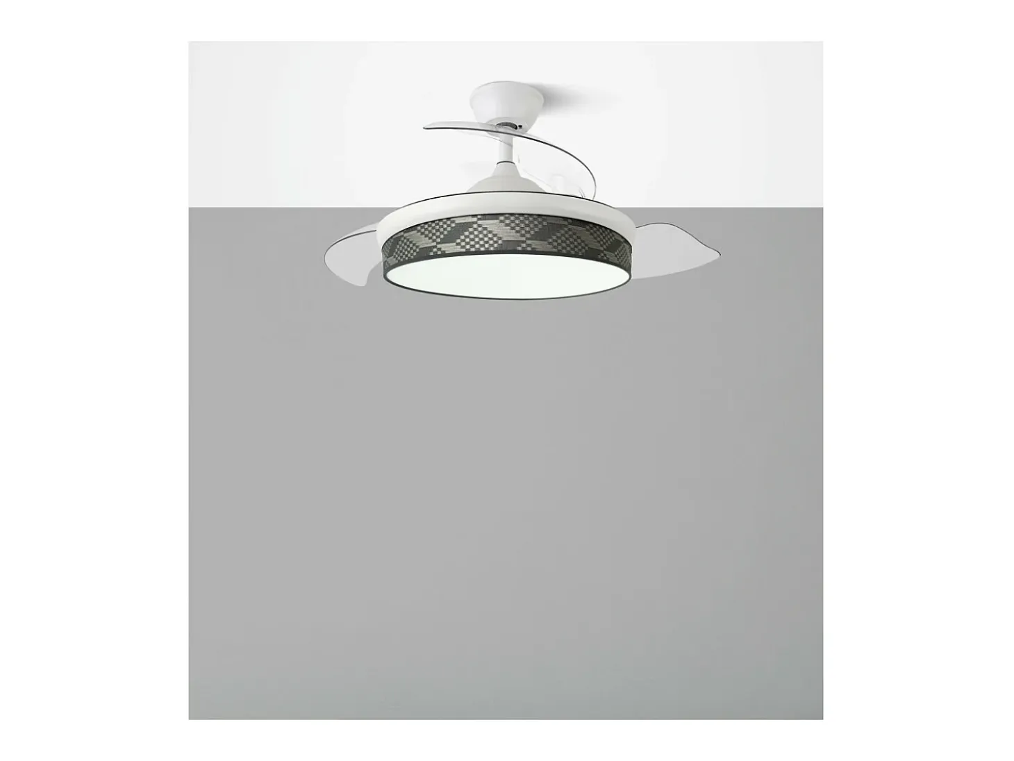 Ventilador Dc Moda Blanco Gris Mando Distancia Funcion Inversa