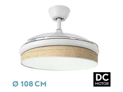 Ventilador Dc Moda Blanco Beis Mando Distancia Funcion Inversa