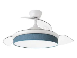 Ventilador DC Moda blanco/azul LED 91 cm con mando y memoria
