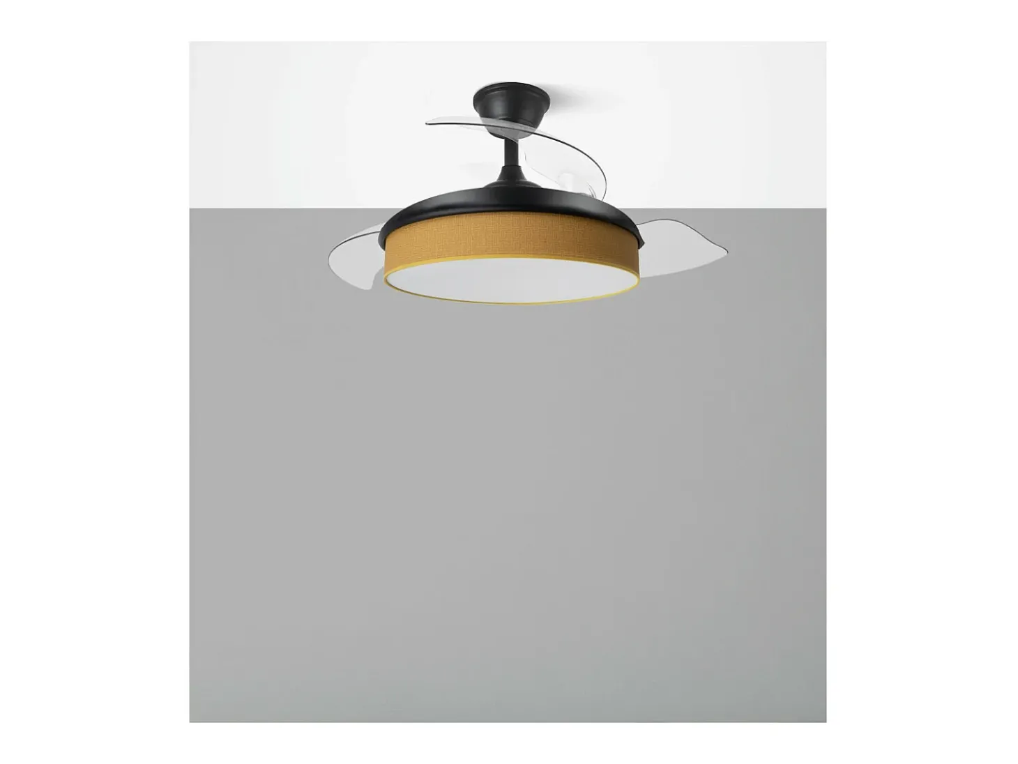 Ventilador Dc Moda Negro Amarillo Mando Distancia Funcion Inversa
