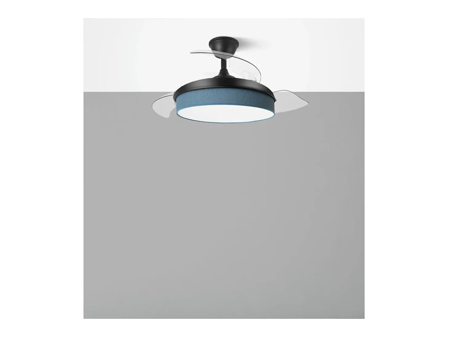 Ventilador DC Moda negro/azul LED 91 cm con mando