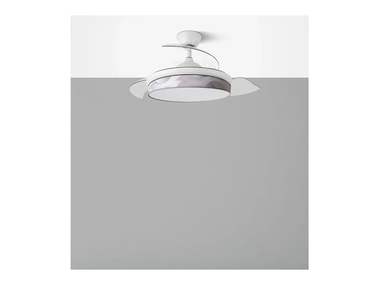 Ventilador DC Moda negro/hoja verde LED 91 cm con mando y memoria