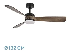 Ventilador Dc Oriente Negro Led 3 Temperaturas Y Control Remoto