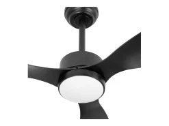 Ventilador Dc Serpa Negro Led Dimable Y Cct Regulable