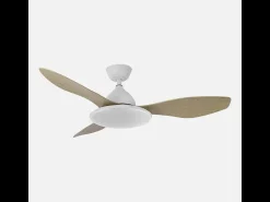 Ventilador DC Yael blanco/haya LED 3 aspas 6 vel. con mando