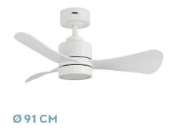 Ventilador Dc Zepelin Blanco Led 3 Posiciones Control Remoto