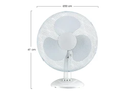 Ventilador de Sobremesa Ø30cm 35W 3 Velocidades Up Comfort Blanco Thinia Home