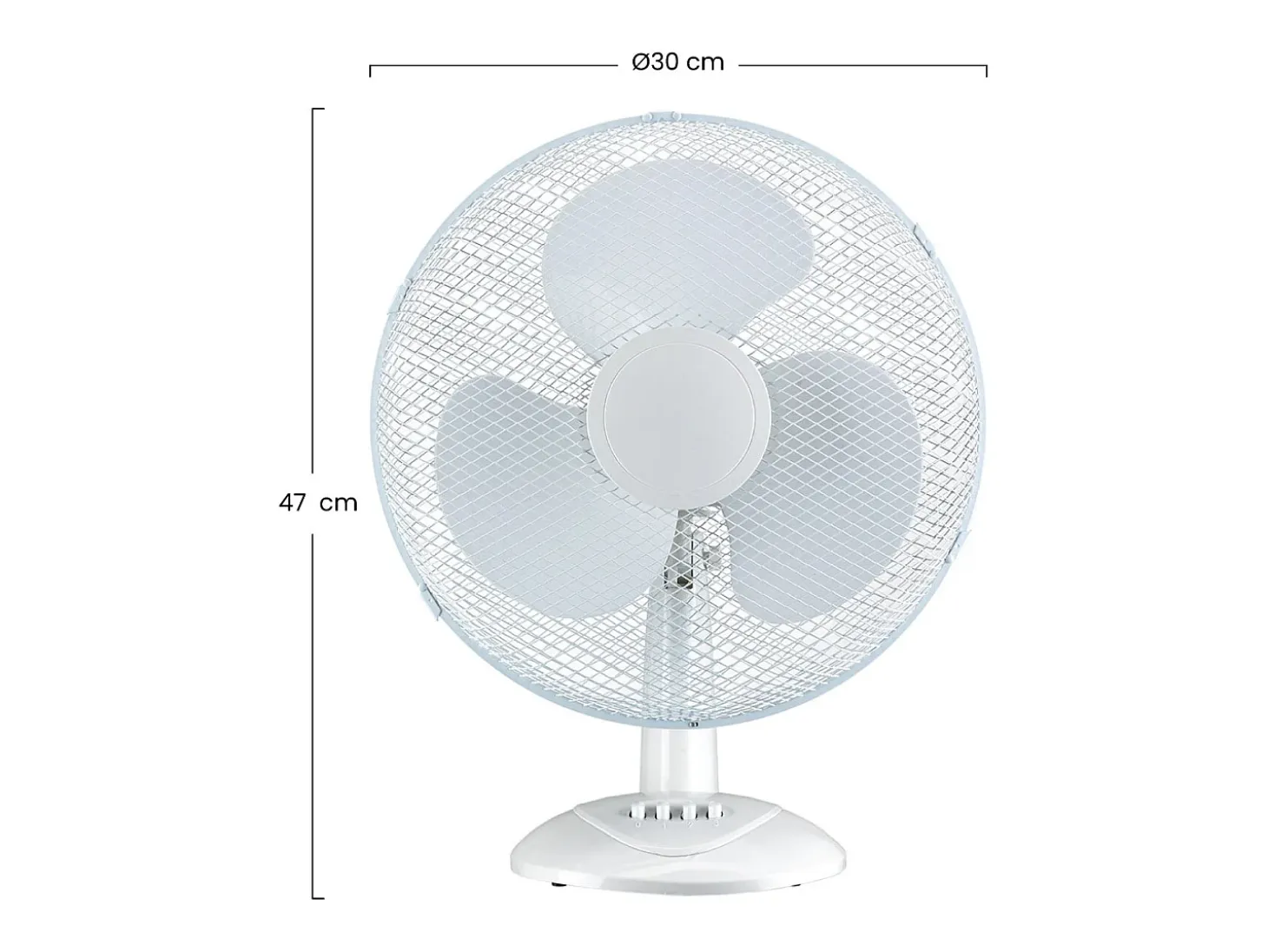 Ventilador de Sobremesa Ø30cm 35W 3 Velocidades Up Comfort Blanco Thinia Home