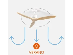 Ventilador de Techo 3 Aspas 55W 6 Velocidades Nebraska Blanco Thinia Home