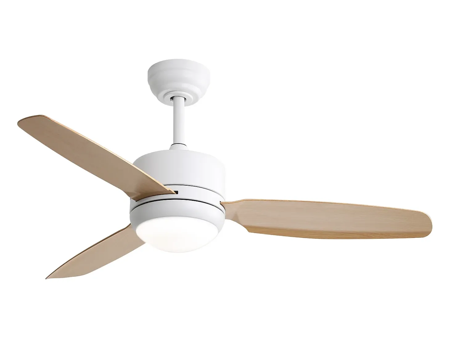 Ventilador de techo blanco - Ventilador de techo con luz LED y 3 aspas de ABS - 6 tipos de ventiladores con control remoto - para sala de estar