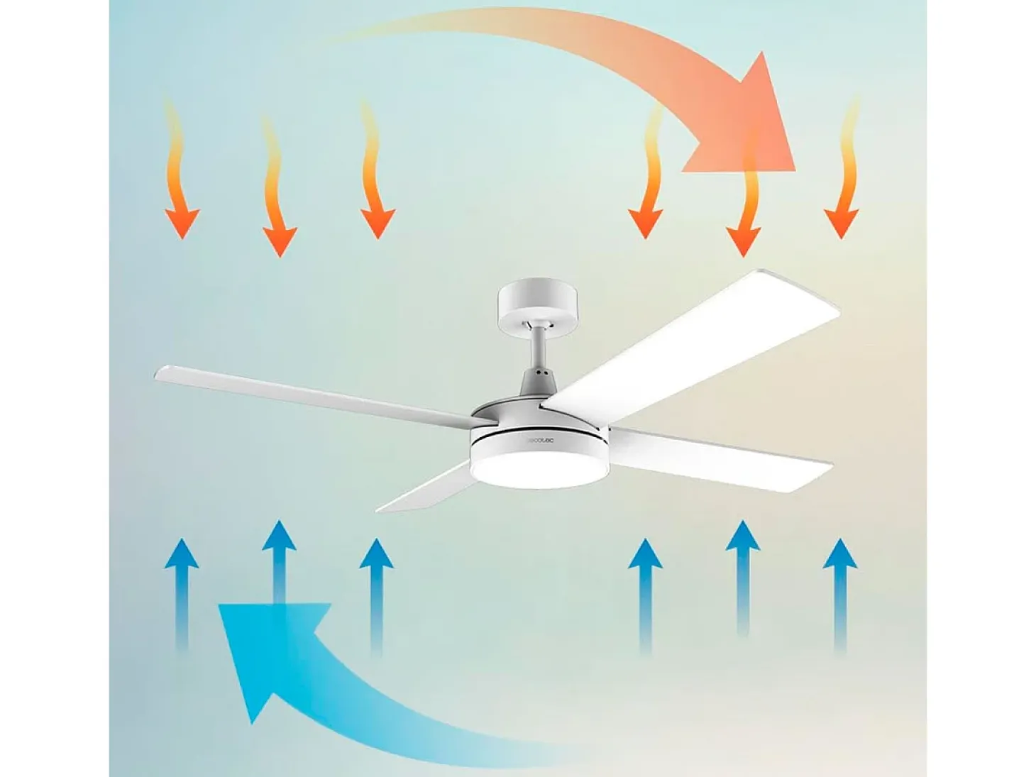 Ventilador de techo Cecotec EnergySilence Aero 5200 White Line 60W 4 aspas negro Ø132 cm