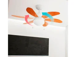 Ventilador de techo Cecotec EnergySilence Aero 360 50W 6 aspas reversibles blanco/marrón