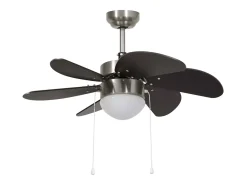 Ventilador de techo con lámpara marrón oscuro 76 cm