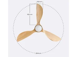 Ventilador de Techo con Luz 3 Aspas 56W 6 Velocidades Dakota Dayron