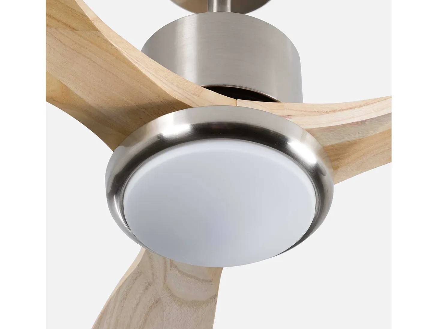 Ventilador de Techo con Luz 3 Aspas 56W 6 Velocidades Alaska Madera Natural Thinia Home