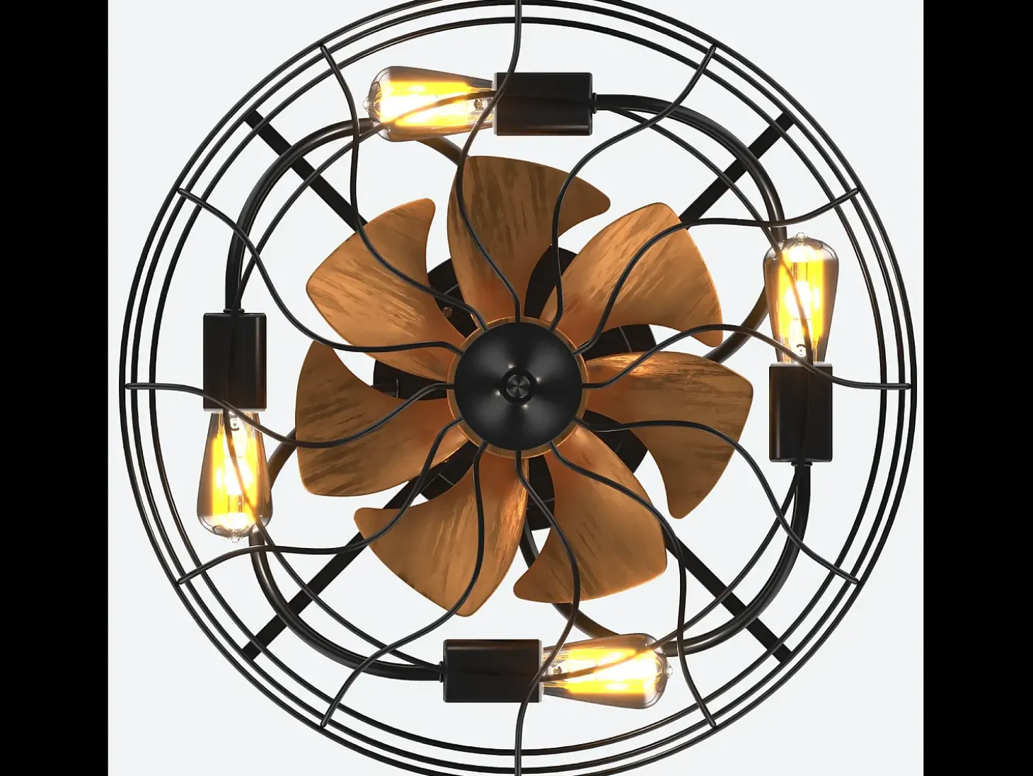 Ventilador de techo de 20" - Ventilador de techo interior de 7 aspas con bombilla - Control remoto de 6 velocidades