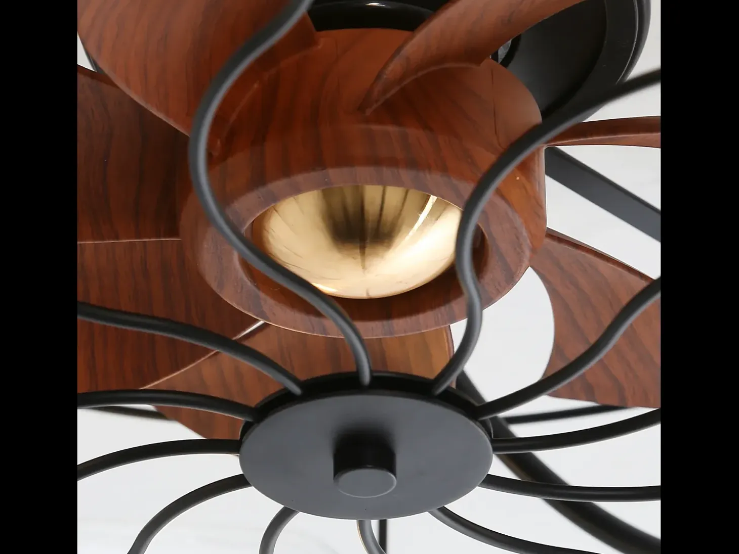 Ventilador de techo de 20" - Ventilador de techo interior de 7 aspas con bombilla - Control remoto de 6 velocidades