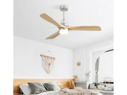 Ventilador de techo de 52 pulgadas - Ventilador de techo con luz LED y control remoto - 6 velocidades, 3 aspas - para sala de estar