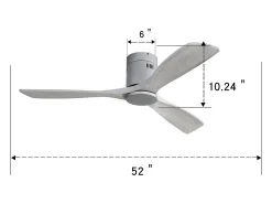 Ventilador de techo de 52 pulgadas - Ventilador de techo de 3 aspas con control remoto - 6 velocidades - para sala de estar y dormitorio