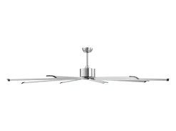 Ventilador de Techo de Aluminio SucceBuy 213 cm sin Luz y Mando a Distancia Níquel Cepillado