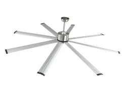 Ventilador de Techo de Aluminio SucceBuy 213 cm sin Luz y Mando a Distancia Níquel Cepillado