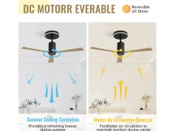 Ventilador de techo empotrable - 3 aspas ABS - con iluminación LED y mando a distancia - para dormitorio y salón