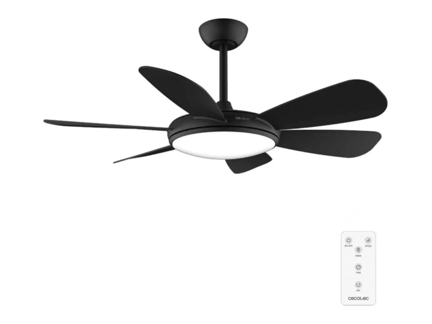 Ventilador de techo EnergySilence Aero 5200 55W 6 aspas con mando a distancia negro Ø132 cm