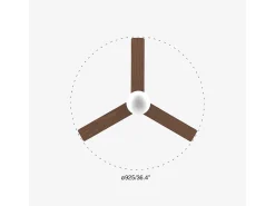 Ventilador de techo Faro Barcelona - Klim S Negro/Nogal Oscuro - Motor CC silencioso, luz LED regulable, control remoto