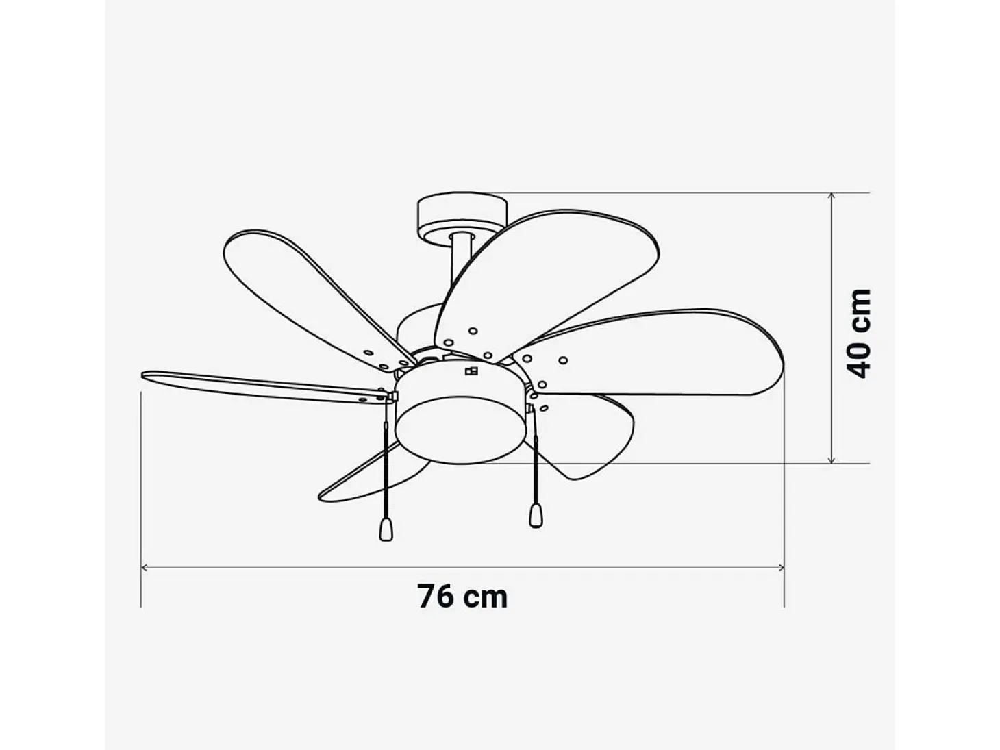 Ventilador de techo Geneva 6030W Universal Blue 50W 6 aspas reversibles blanco/natural Ø76 cm