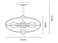 Ventilador de techo Imbat Lumit 152W 3 aspas mando a distancia marrón Ø65 cm