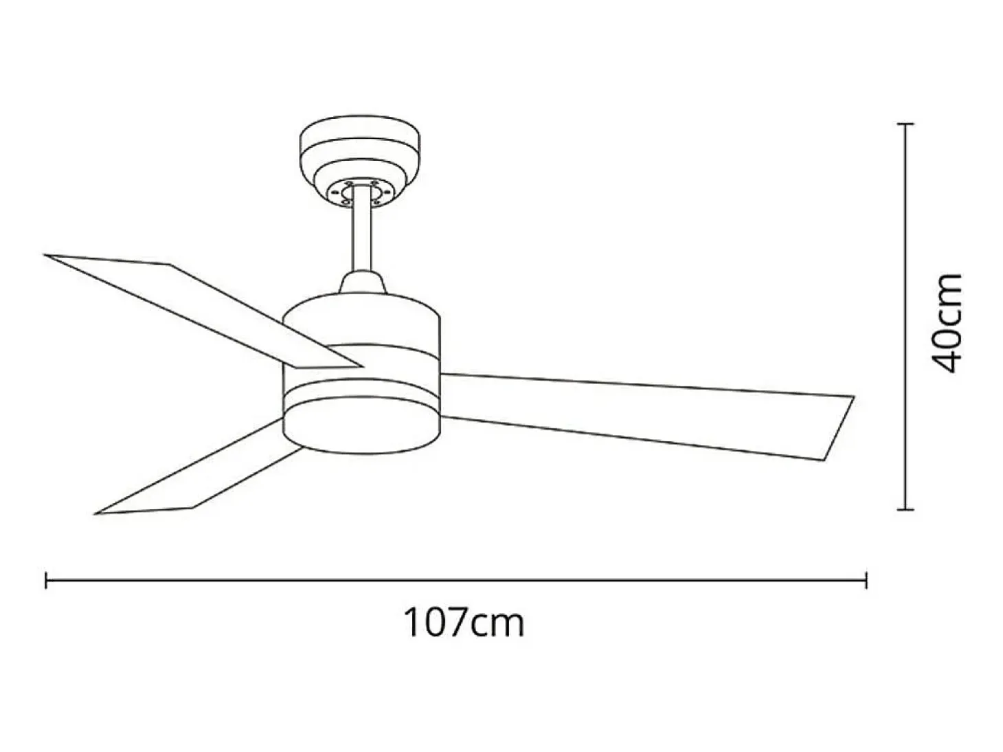 Ventilador de techo Kilim Shakespear 18W 3 aspas retráctiles plata Ø107 cm