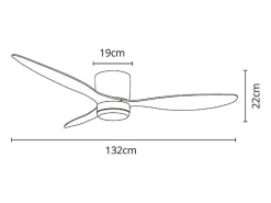 Ventilador de techo Nasim Lumit 16W 3 aspas con luz LED plateado Ø132 cm