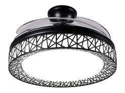 Ventilador de techo Nido Bel Air 72W aspas retráctiles mando a distancia negro Ø108 cm