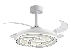 Ventilador de techo Nudos Bel Air 200W 4 aspas retráctiles con luz LED blanco Ø108 cm