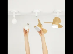 Ventilador de techo Perenz blanco con luz LED de 15W y aspas de ABS, 3 velocidades, silencioso, con mando a distancia, conexión E27 - Diámetro 36cm