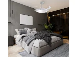 Ventilador de techo Riga Bel Air 72W 4 aspas retráctiles con luz blanco/plata LED Ø108 cm