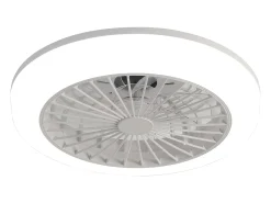 Ventilador de techo sin aspas con luz y control remoto, diseño moderno, ABS, blanco, montaje empotrado (45,7 x 45,7 x 14,5 cm)