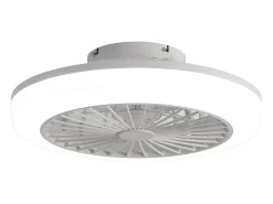 Ventilador de techo sin aspas con luz y control remoto, diseño moderno, ABS, blanco, montaje empotrado (45,7 x 45,7 x 14,5 cm)