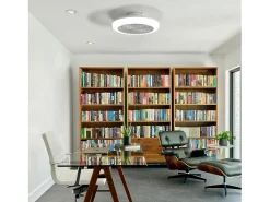 Ventilador de techo sin aspas con luz y control remoto, diseño moderno, ABS, blanco, montaje empotrado (45,7 x 45,7 x 14,5 cm)