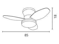 Ventilador de techo Tauro Bel Air 48W 3 aspas con luz LED negro/haya Ø85x18 cm