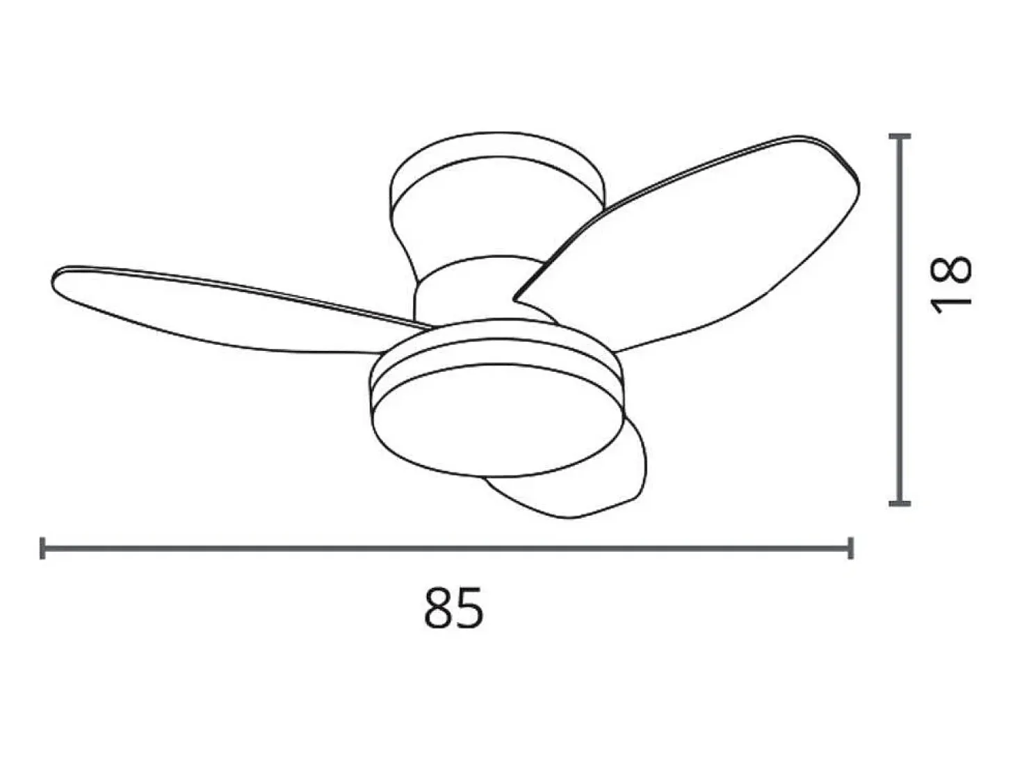 Ventilador de techo Tauro Bel Air 48W 3 aspas con luz LED negro/haya Ø85x18 cm