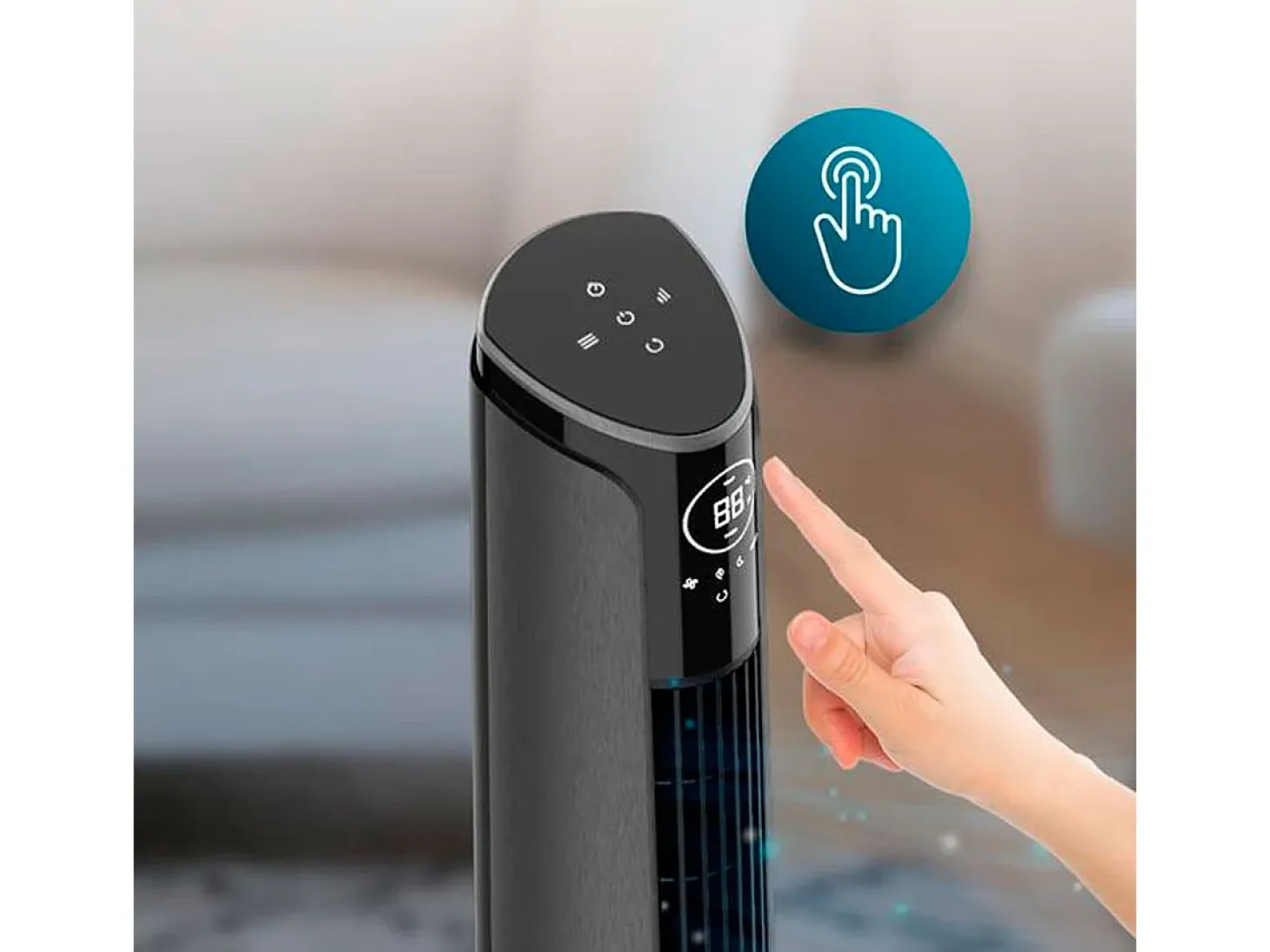 Ventilador de torre Cecotec EnergySilence 9250 Skyline Smart Tilt 45W inclinación ajustable negro 106 cm